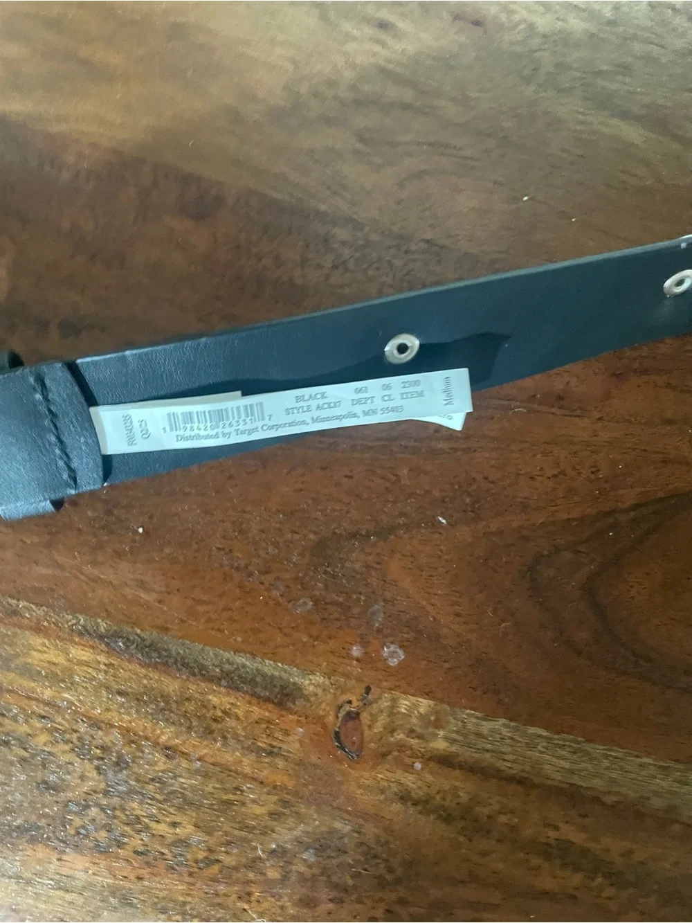 NWT Universal Thread Black Studded Skinny Belt Medium Silver Hardware